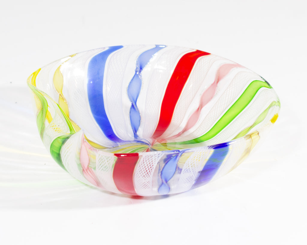 Italian Murano Zanfirico Glass Ashtray Catchall