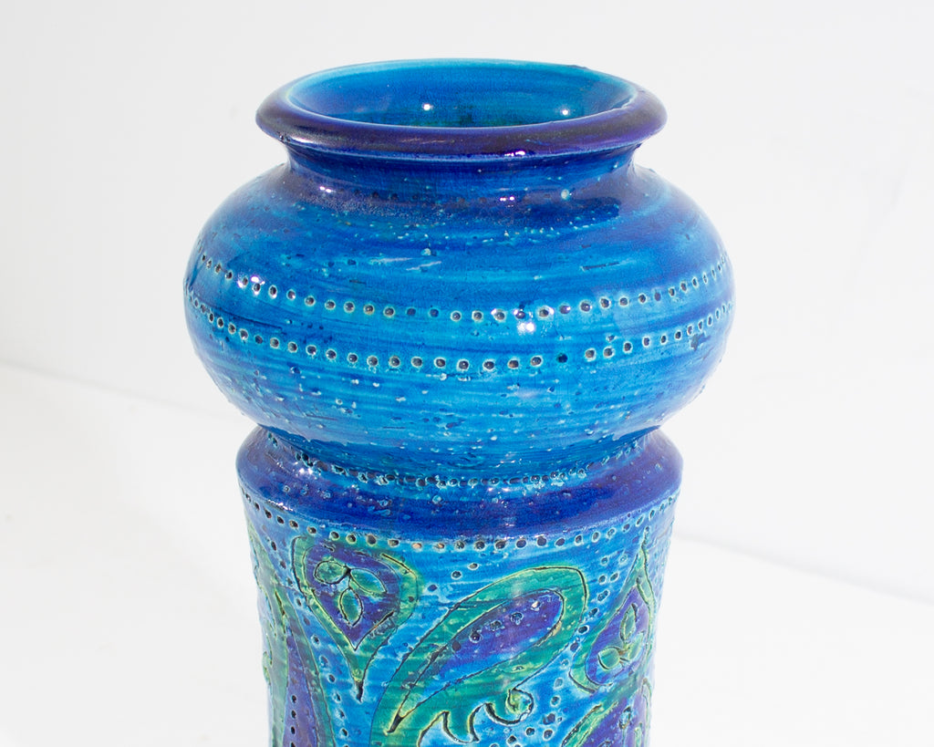 Bitossi Italian Rosenthal Netter Blue Liberty Ceramic Vase