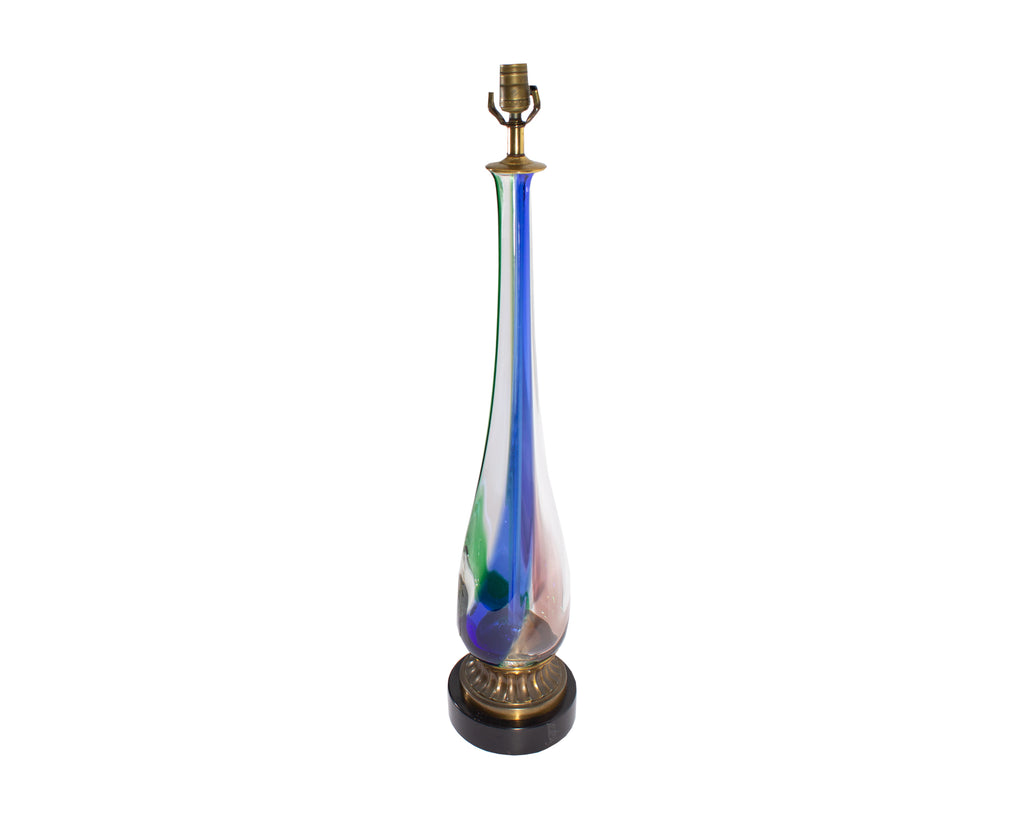 Fulvio Bianconi Attrib. Venini Murano Fasce Verticale Glass Table Lamp