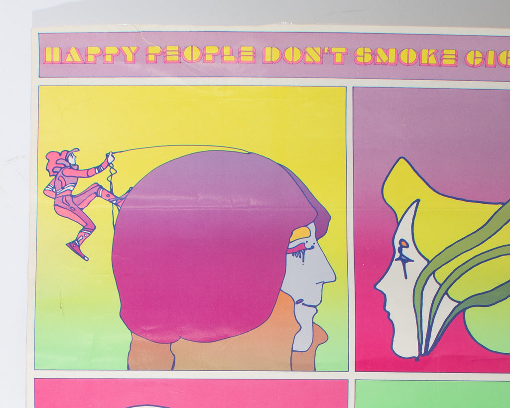 Peter Max “Happy People Don’t Smoke Cigarettes” Poster