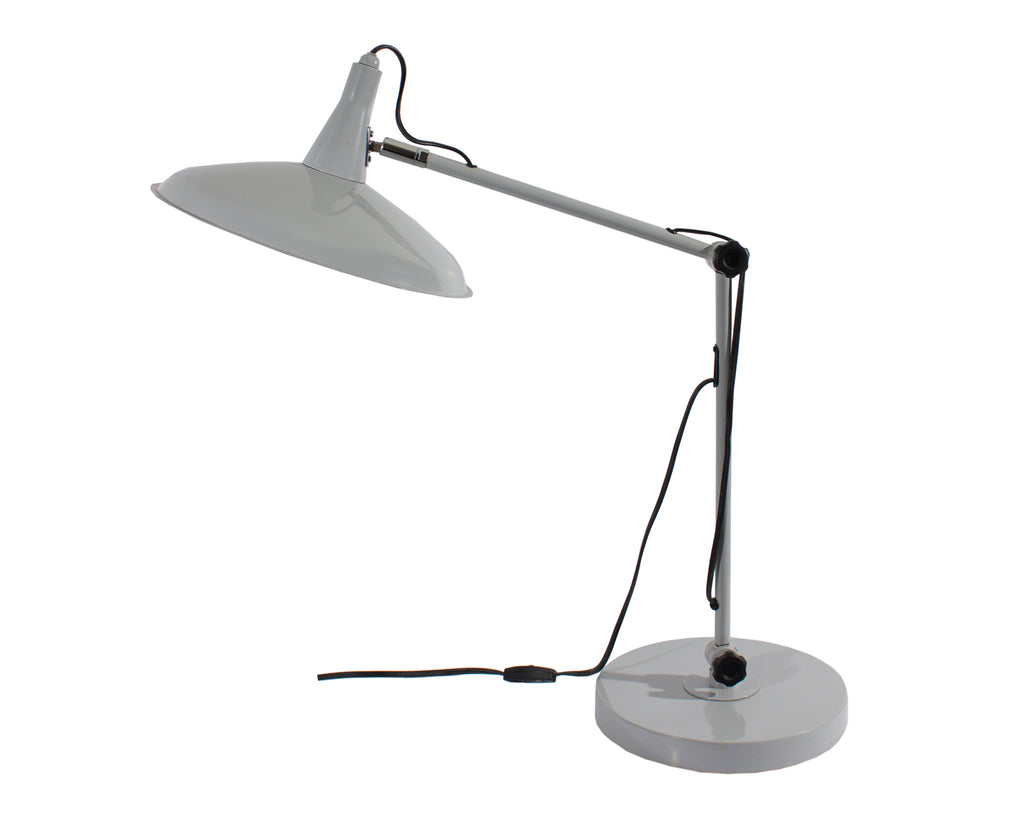 1980s Gray Metal Desk Lamp