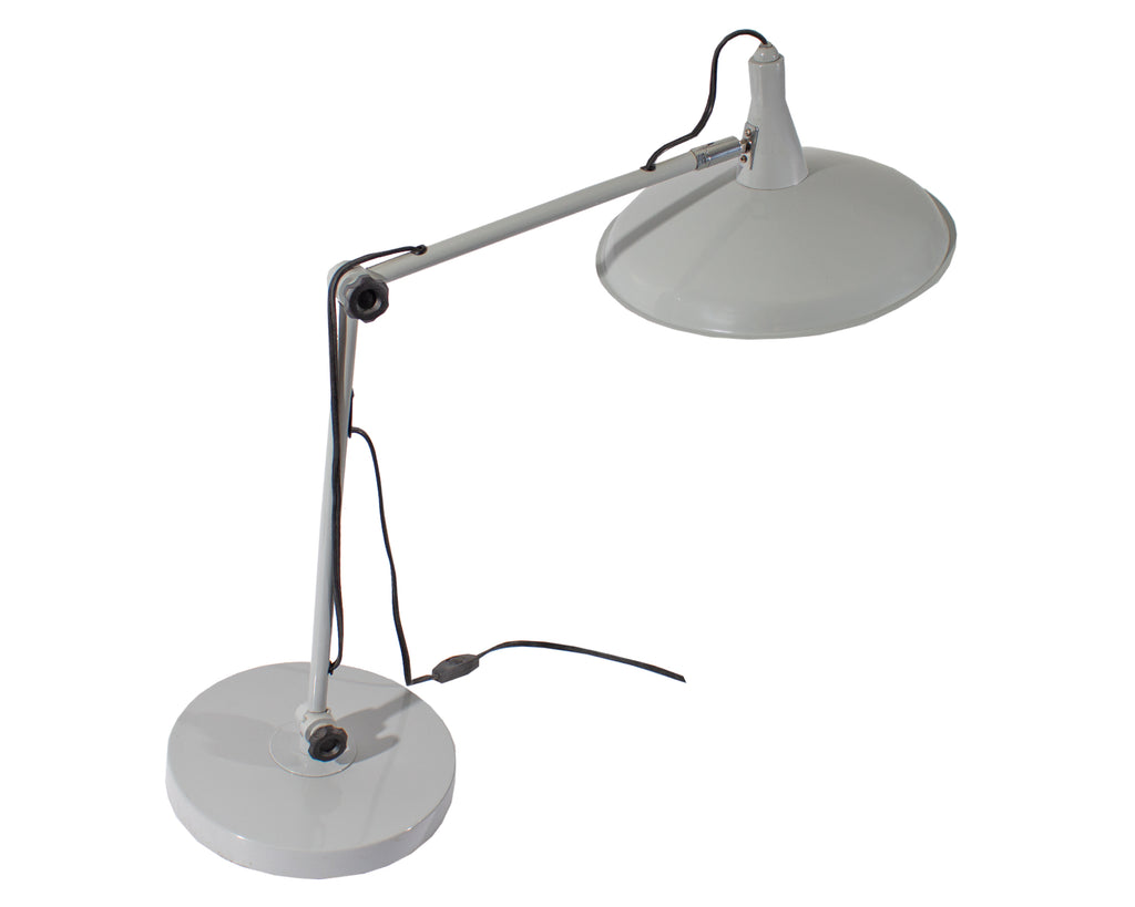 1980s Gray Metal Desk Lamp