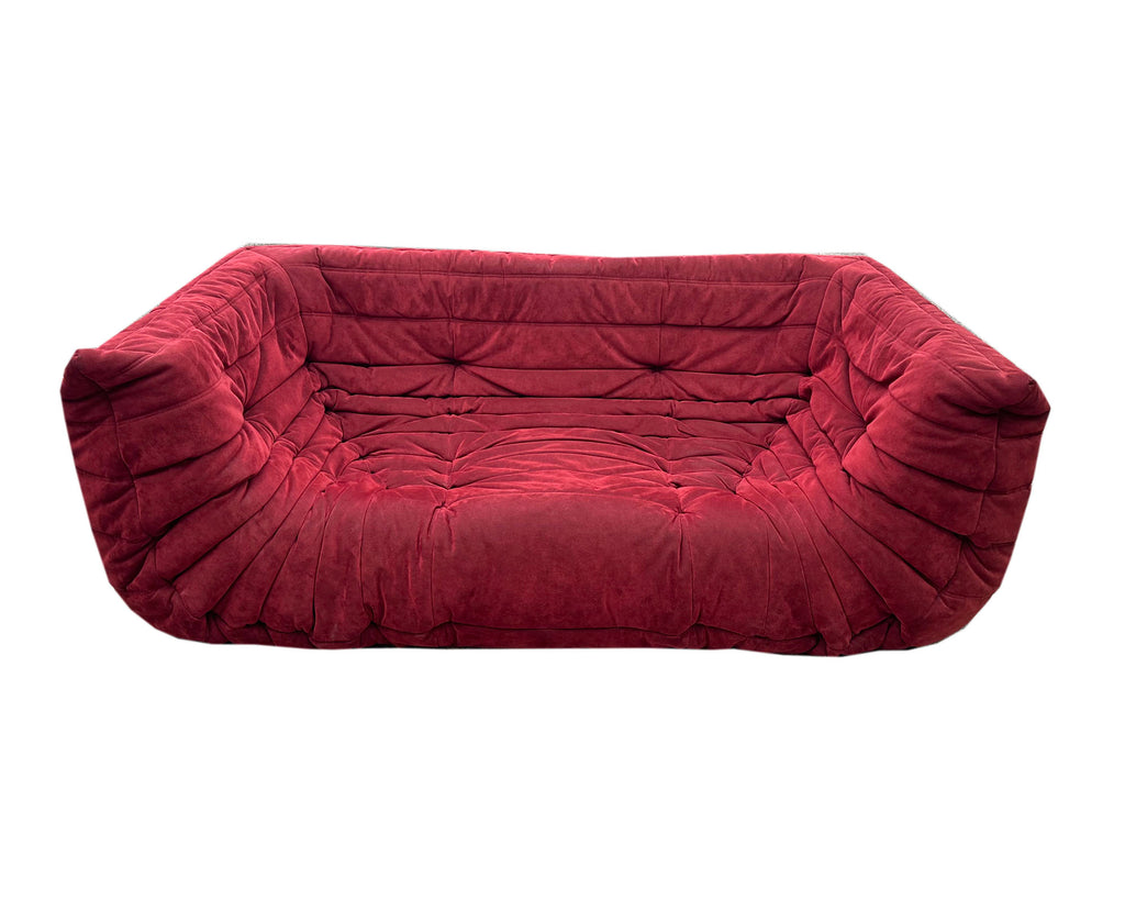 Michel Ducaroy Ligne Roset “Togo” Burgundy Loveseat Sofa