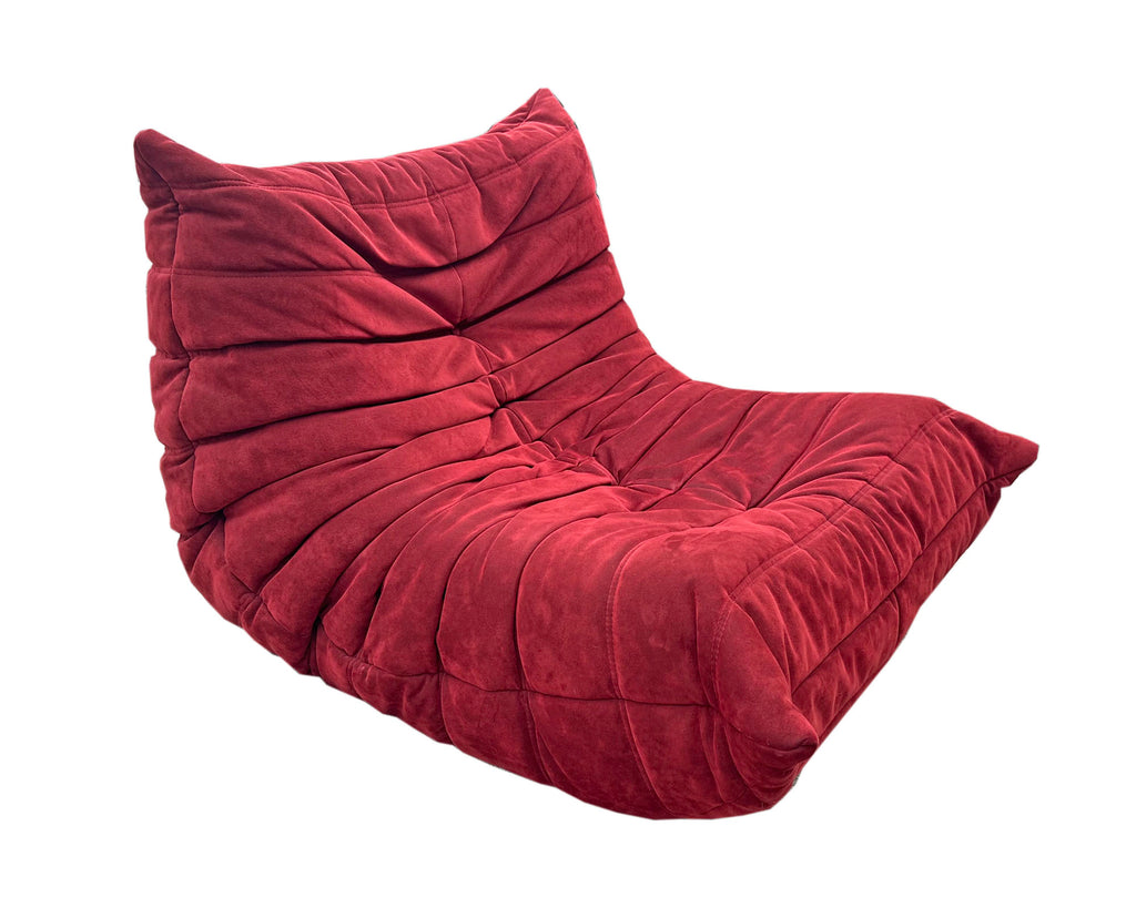 Michel Ducaroy Ligne Roset “Togo” Burgundy Lounge Chair