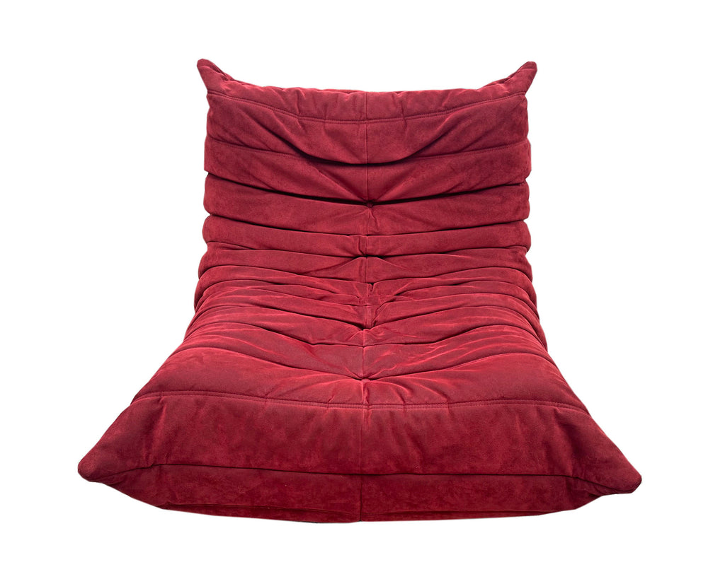 Michel Ducaroy Ligne Roset “Togo” Burgundy Lounge Chair