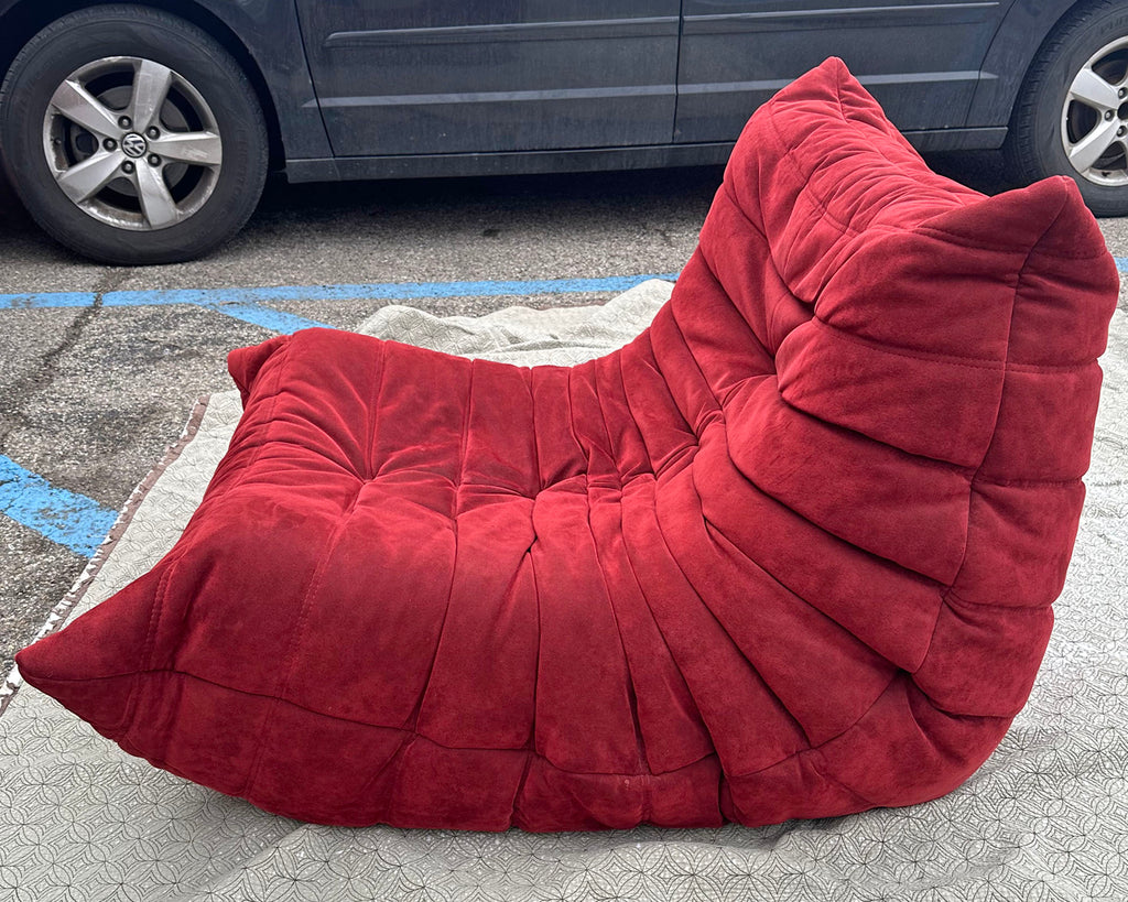 Michel Ducaroy Ligne Roset “Togo” Burgundy Lounge Chair