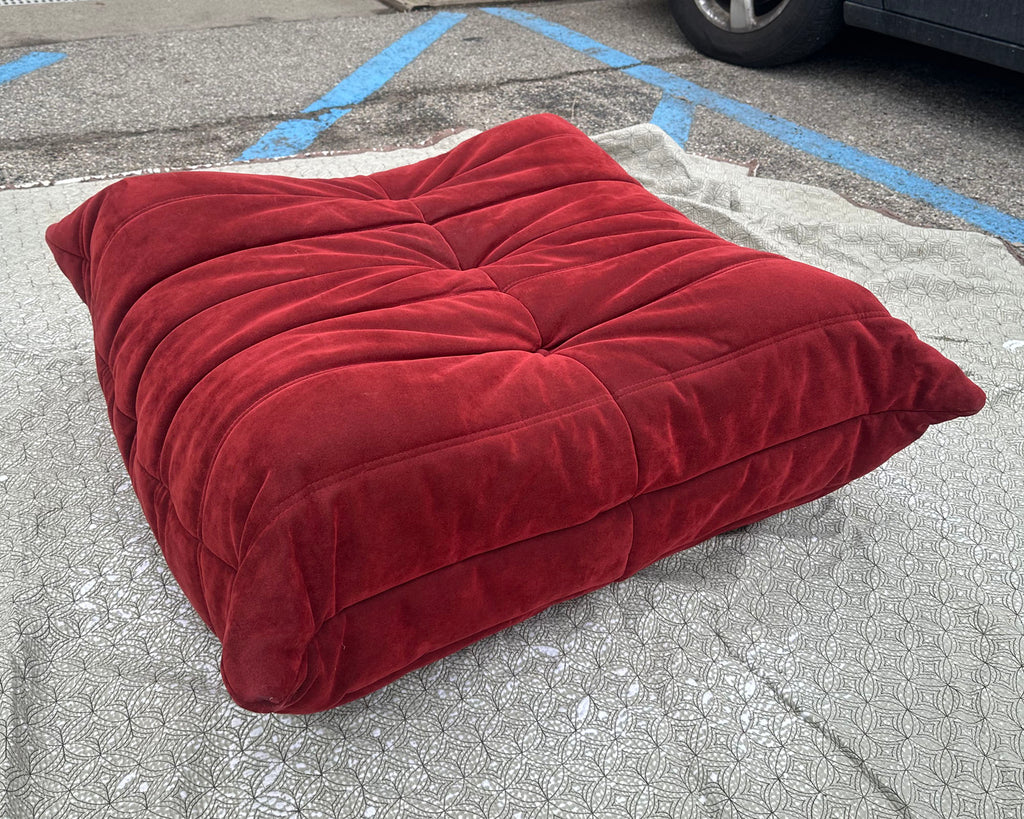 Michel Ducaroy Ligne Roset “Togo” Burgundy Ottoman