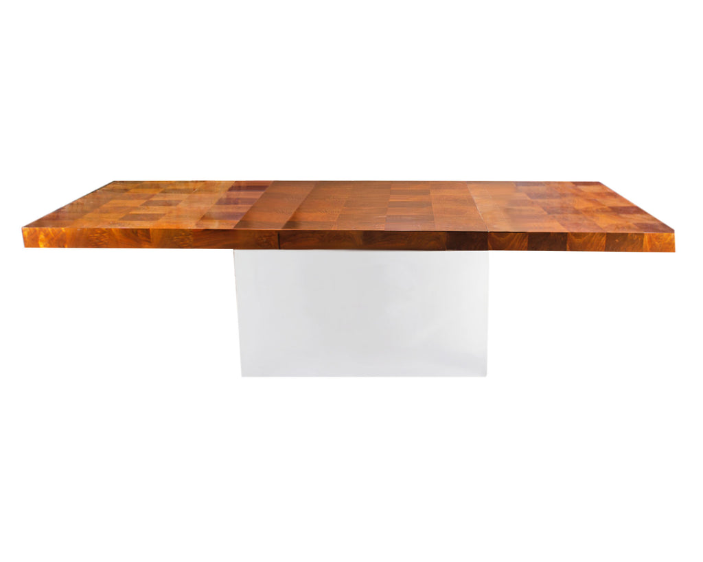 Milo Baughman Thayer Coggin Chrome Pedestal Dining Table