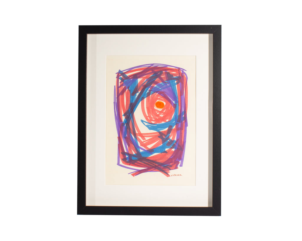 Vern Rader Signed Abstract Marker Drawing