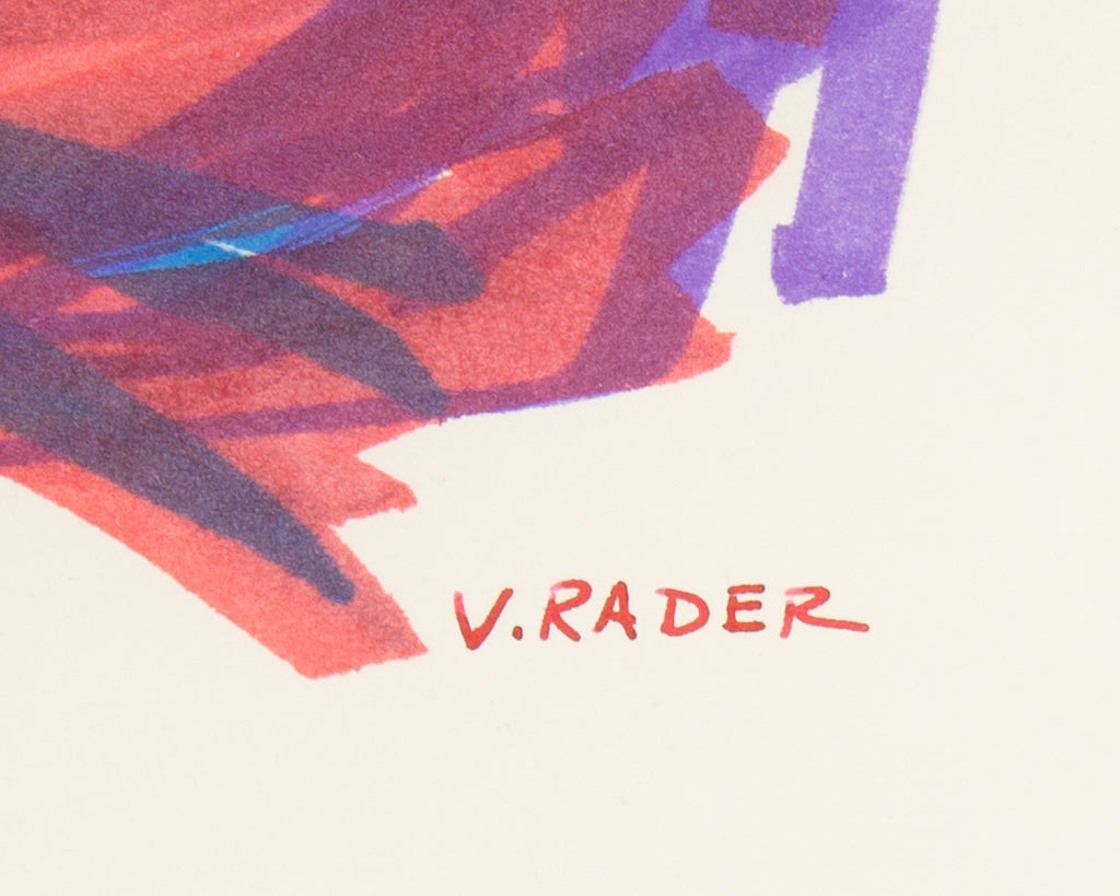 Vern Rader Signed Abstract Marker Drawing