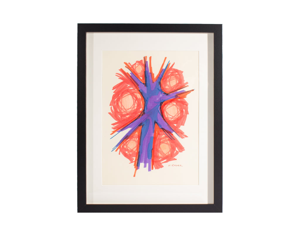 Vern Rader Signed Abstract Marker Drawing