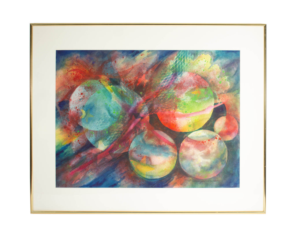 Norma Jean Bruckner Signed “Flight Continued” Abstract Watercolor Painting