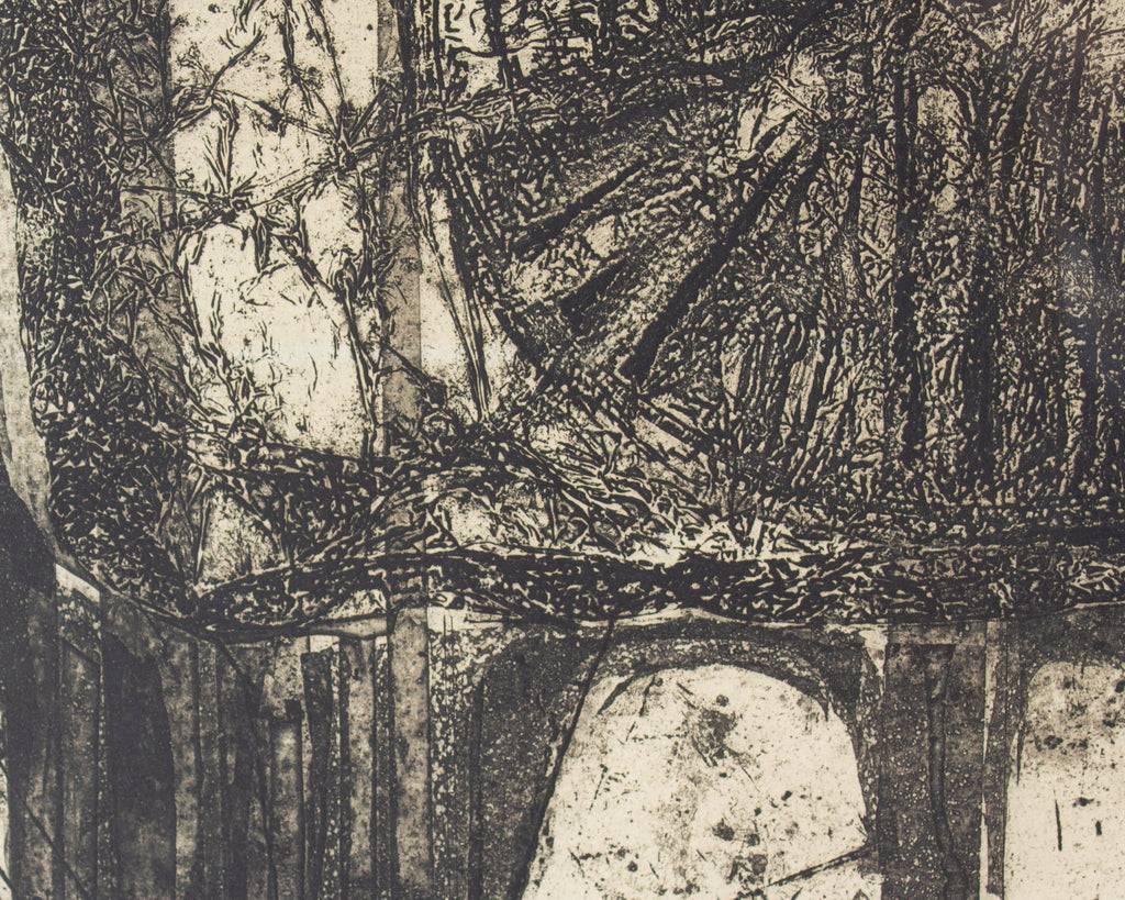 Edward John Bartram Signed “Temple” Aquatint Print