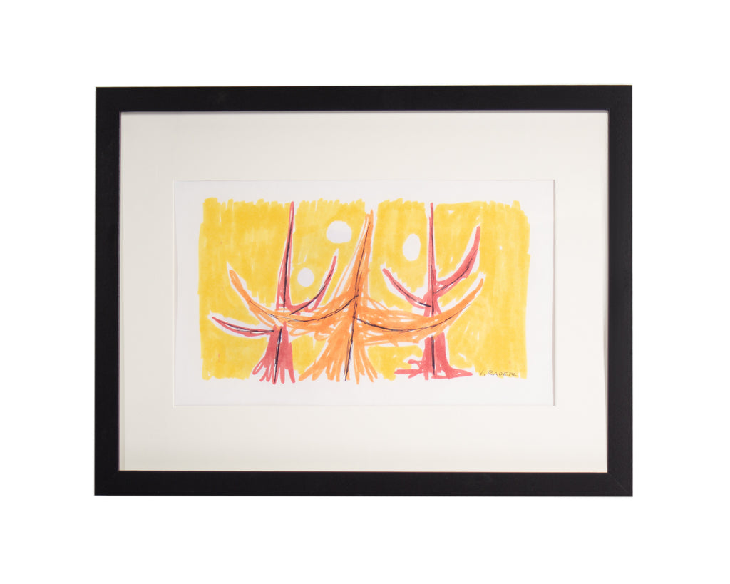 Vern Rader Signed Abstract Marker Drawing