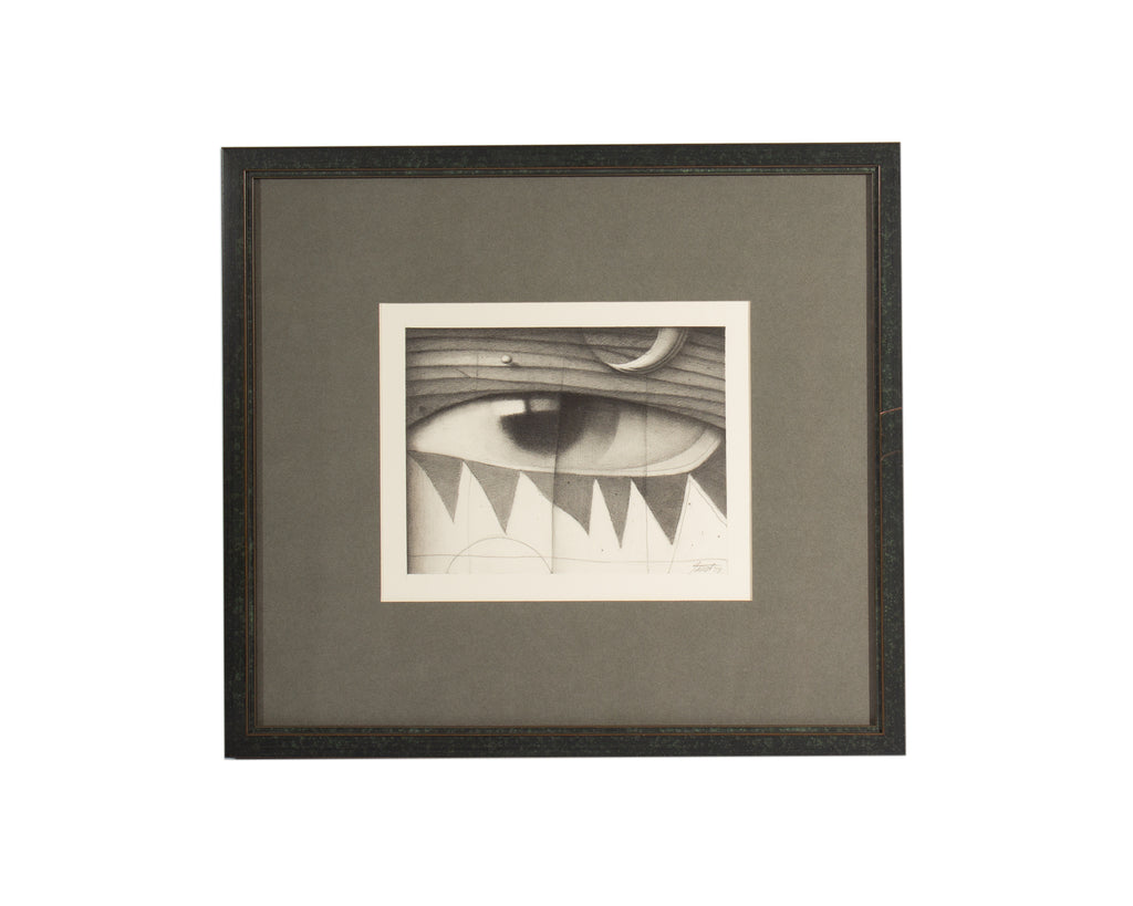 James Willie Faust Signed 1978 Abstract Graphite Drawing