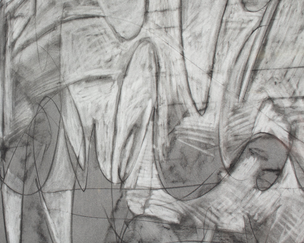 Johnny McKee Abstract Charcoal Drawing