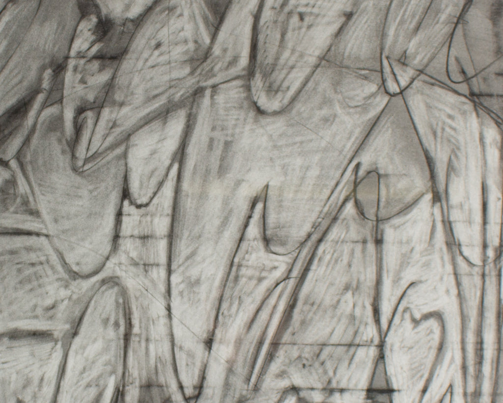 Johnny McKee Abstract Charcoal Drawing