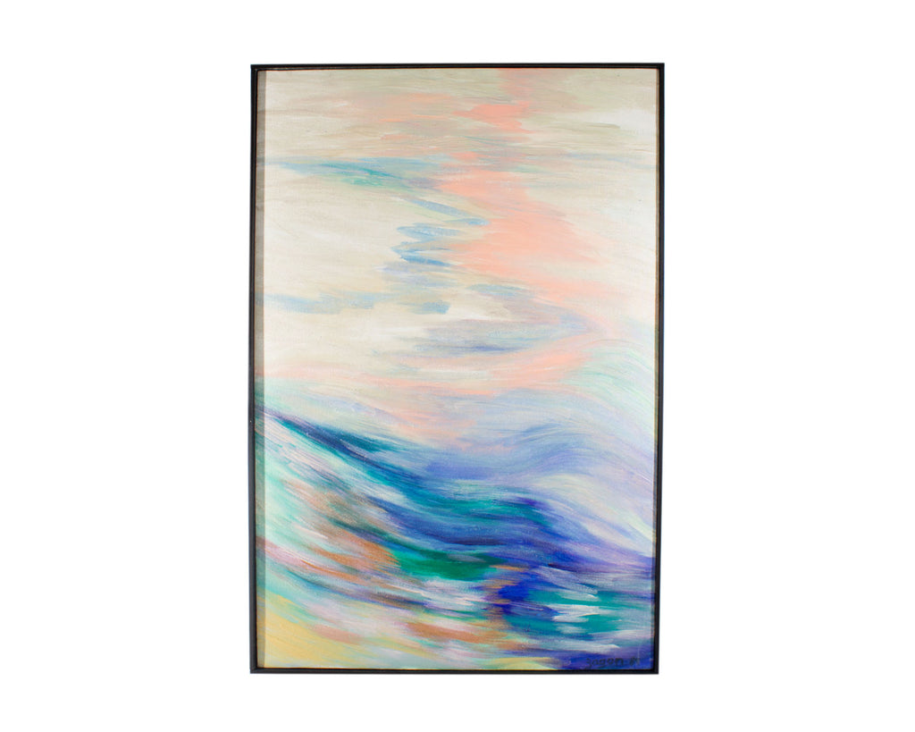 Laurie Zagon Signed 1989 Oil on Canvas Abstract Painting