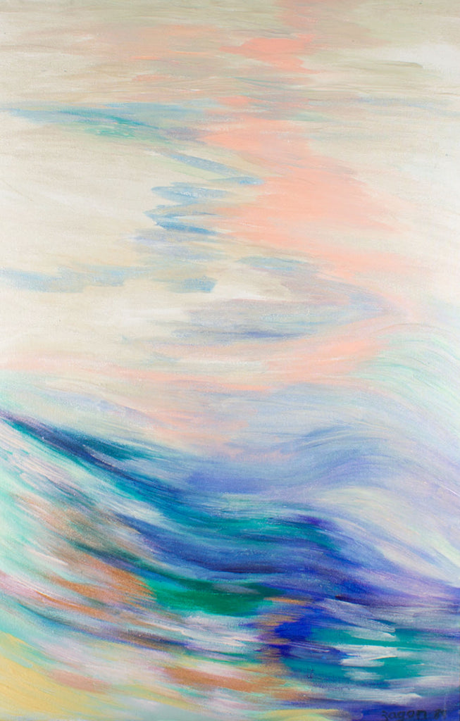 Laurie Zagon Signed 1989 Oil on Canvas Abstract Painting