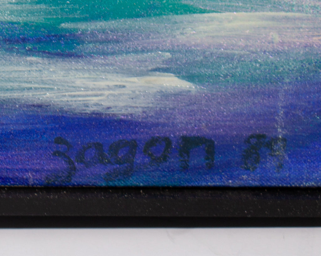 Laurie Zagon Signed 1989 Oil on Canvas Abstract Painting