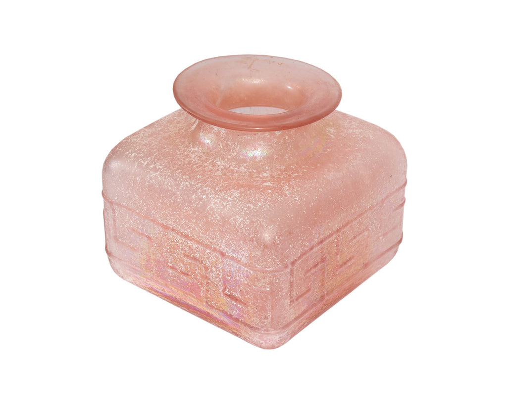 Ermanno Nason Attrib. Silvestri Pink Scavo Glass Vase