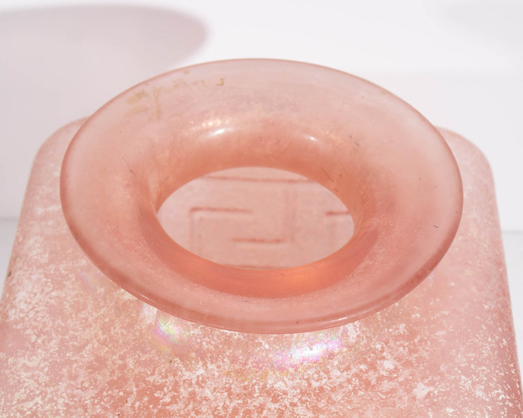 Ermanno Nason Attrib. Silvestri Pink Scavo Glass Vase
