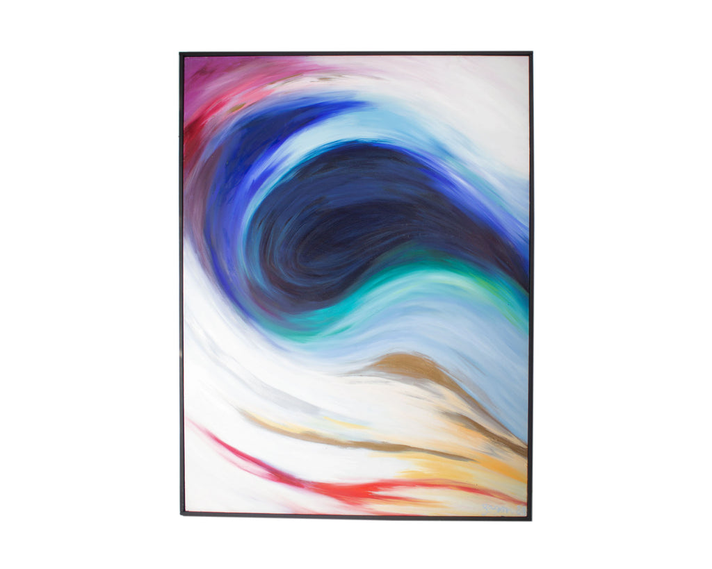 Laurie Zagon 1989 “The Blue Labyrinth” Oil on Canvas Painting