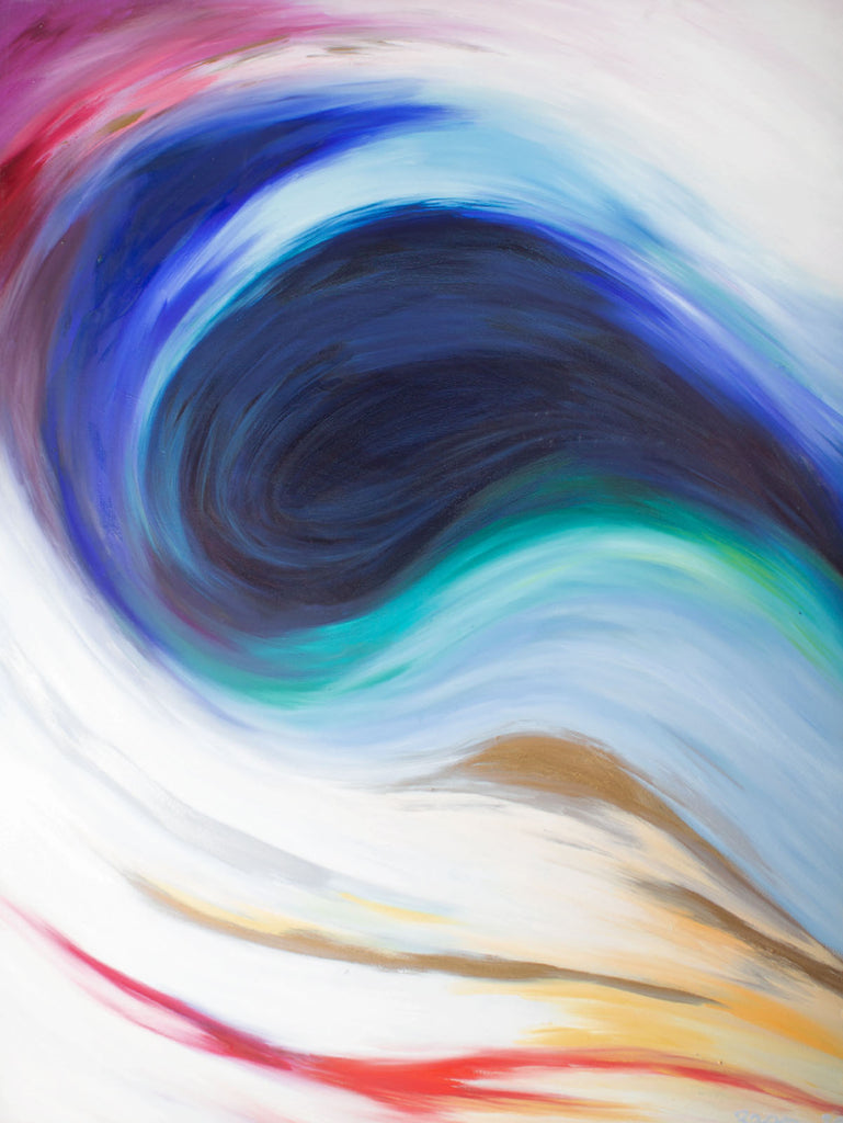 Laurie Zagon 1989 “The Blue Labyrinth” Oil on Canvas Painting
