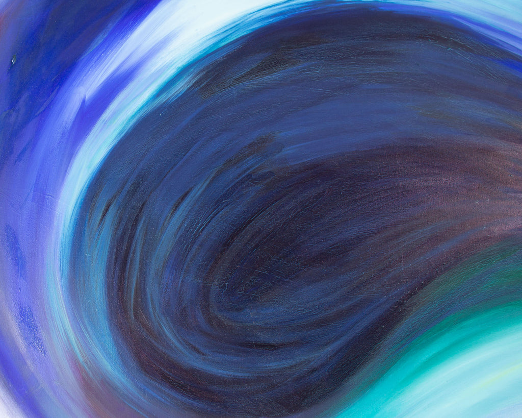 Laurie Zagon 1989 “The Blue Labyrinth” Oil on Canvas Painting