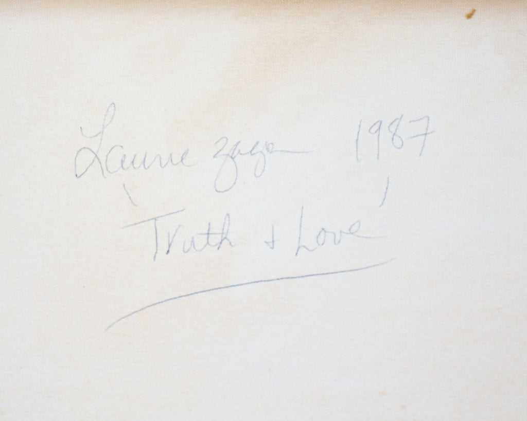 Laurie Zagon 1987 “Truth & Love” Oil on Canvas Painting