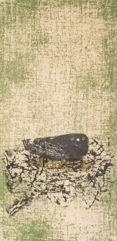 Glen A. Krause Signed 1959 “Nesting” Woodcut Print