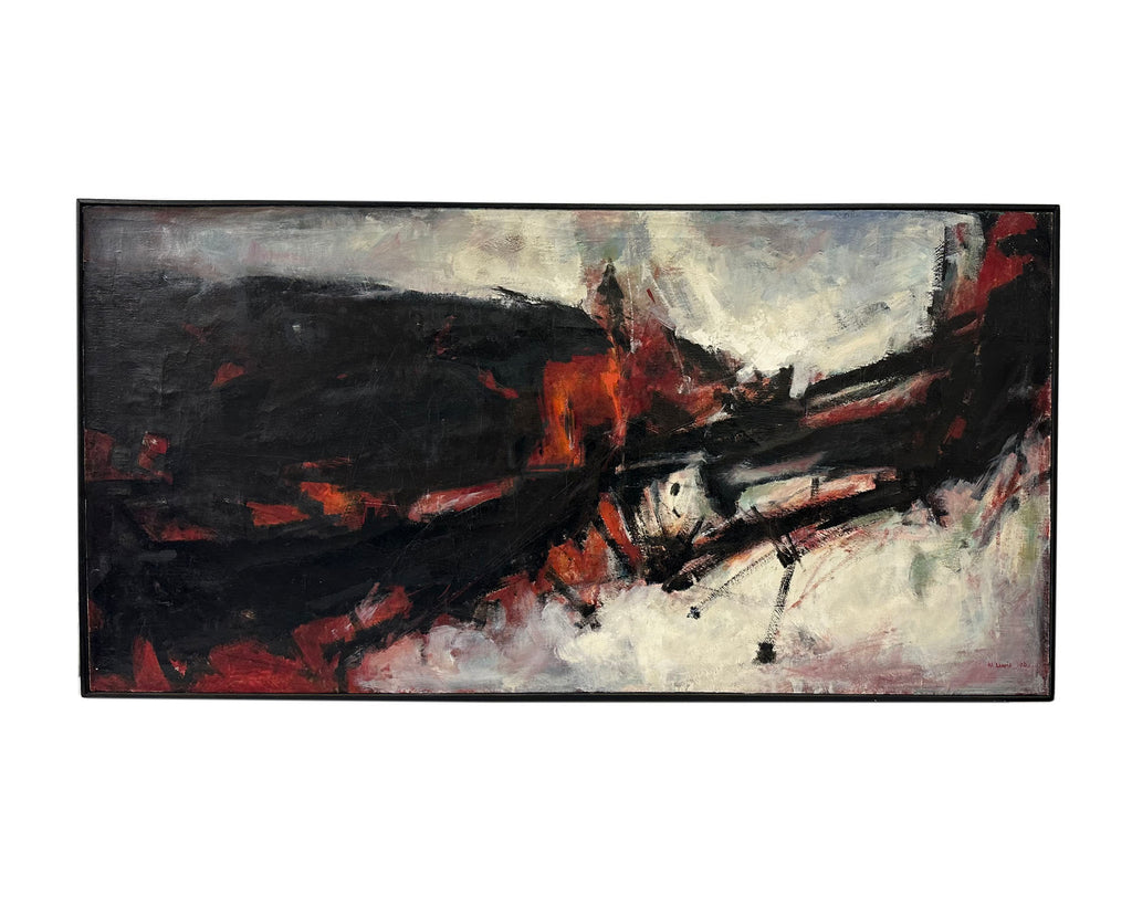 William Arthur Lewis Signed 1961 “The Red Planet” Oil on Canvas Painting