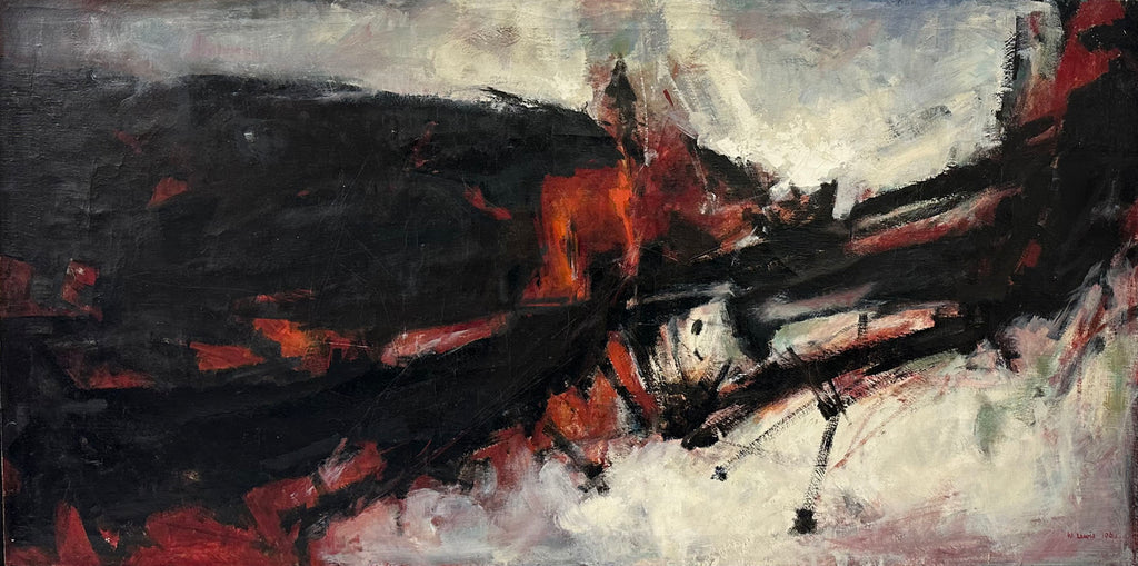 William Arthur Lewis Signed 1961 “The Red Planet” Oil on Canvas Painting