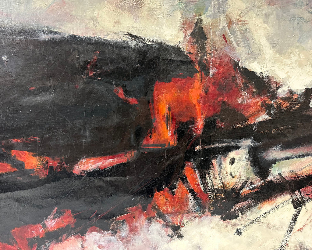 William Arthur Lewis Signed 1961 “The Red Planet” Oil on Canvas Painting