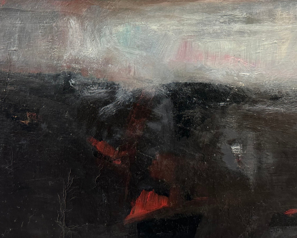 William Arthur Lewis Signed 1961 “The Red Planet” Oil on Canvas Painting