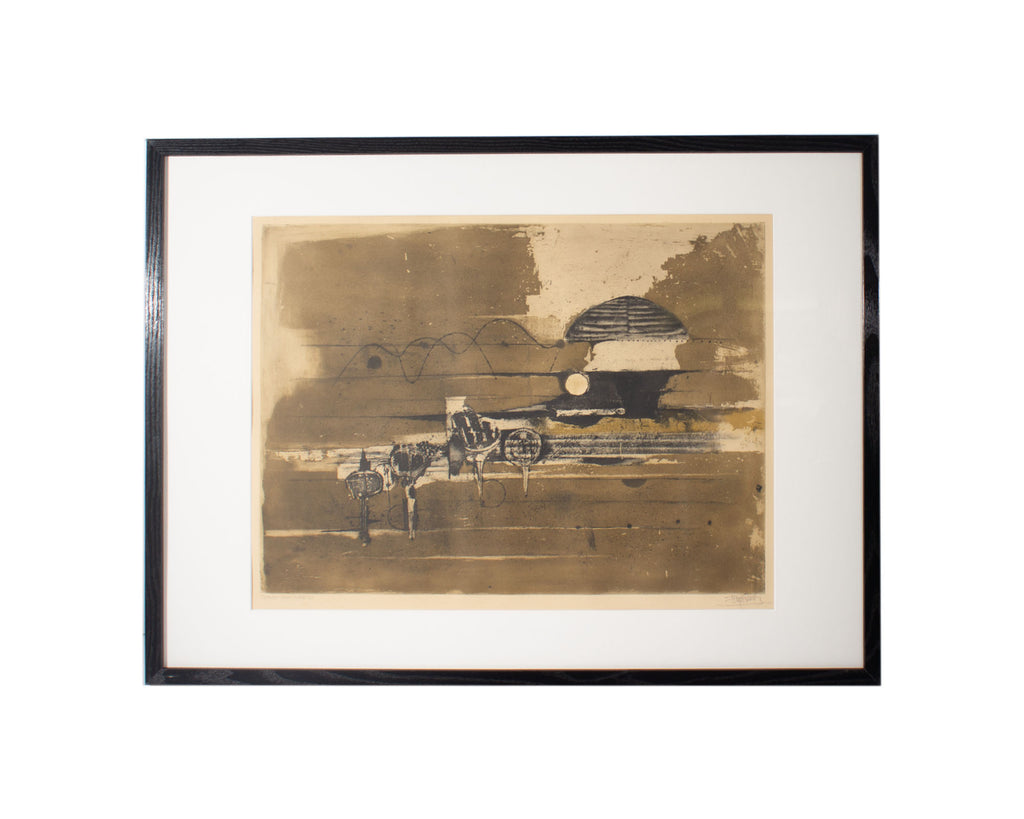 Johnny Friedlaender Signed “October - Color State II” Etching Aquatint Print