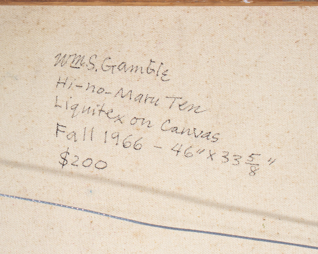 William S. Gamble 1966 “Hi-no-Maru Ten” Acrylic on Canvas Painting