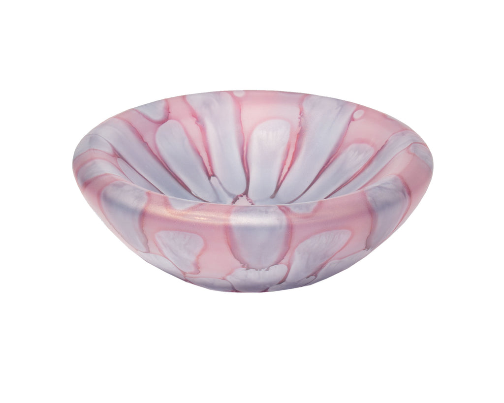Gallo Glass Purple Pink Satin Glass Bowl