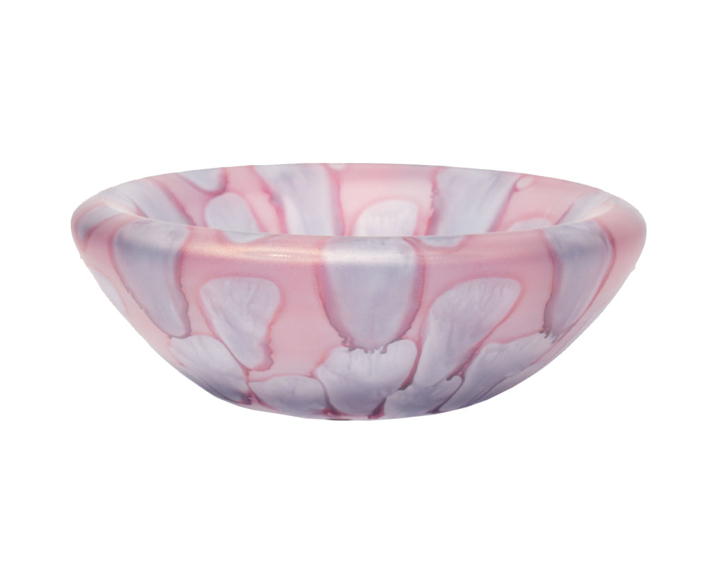 Gallo Glass Purple Pink Satin Glass Bowl