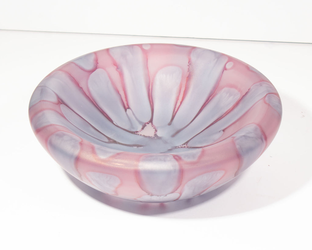 Gallo Glass Purple Pink Satin Glass Bowl
