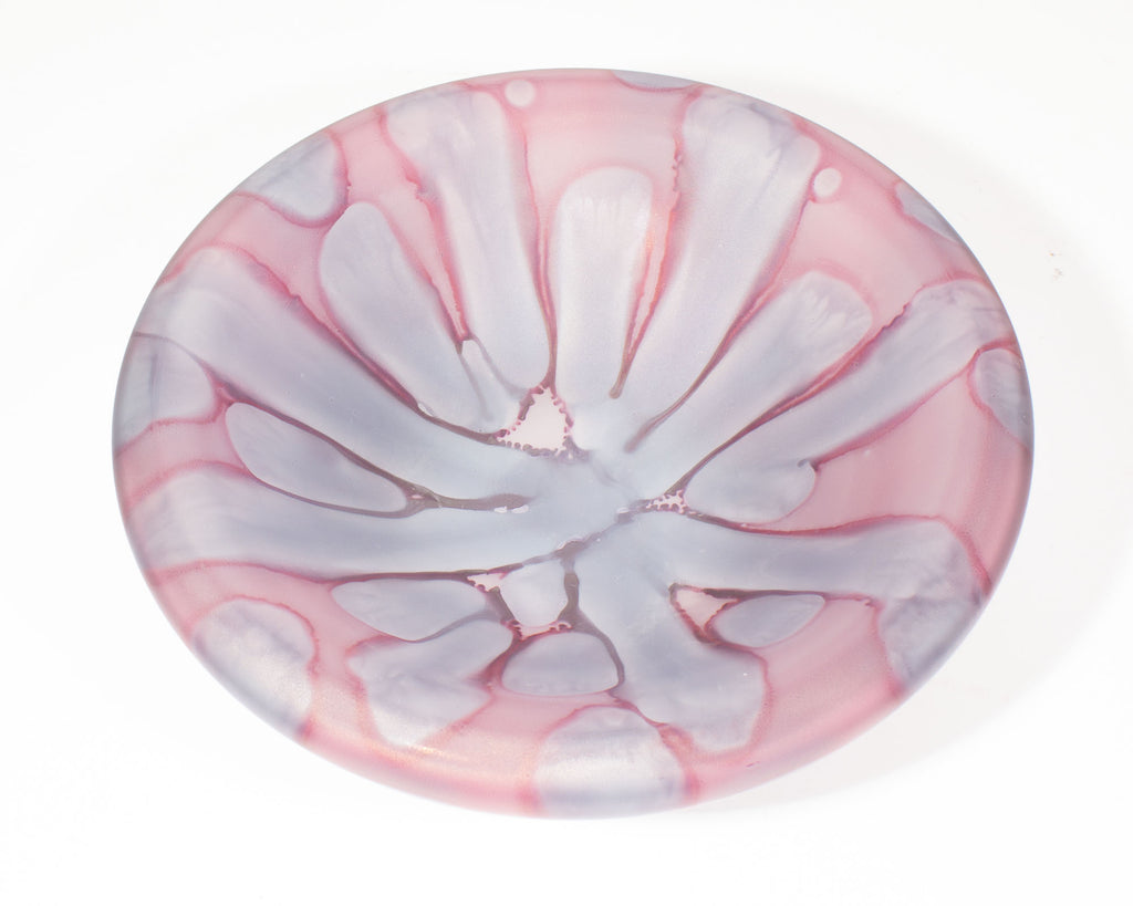 Gallo Glass Purple Pink Satin Glass Bowl