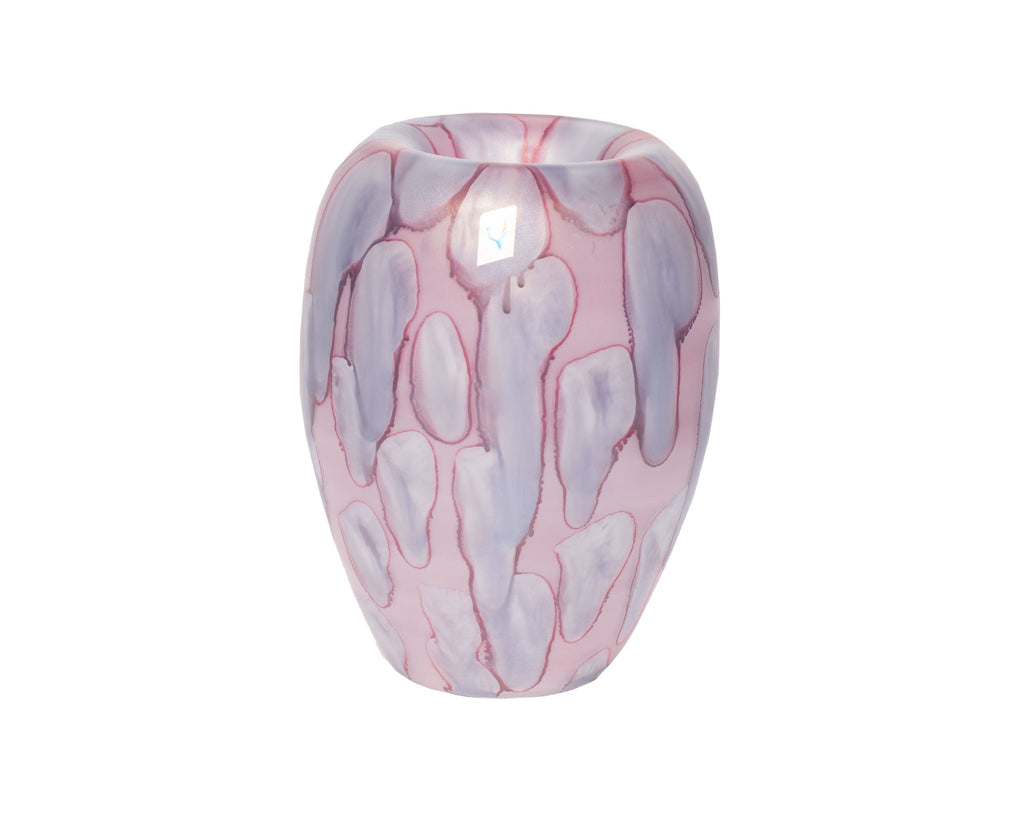 Gallo Glass Pink and Purple Satin Glass Vase