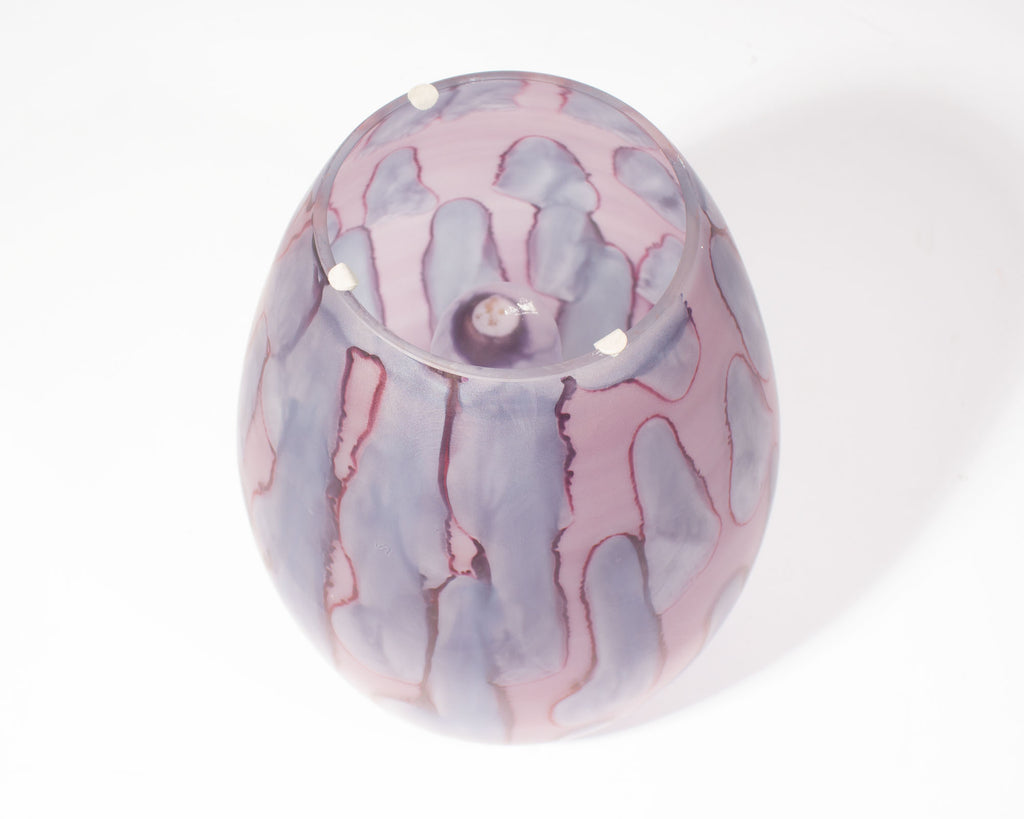 Gallo Glass Pink and Purple Satin Glass Vase