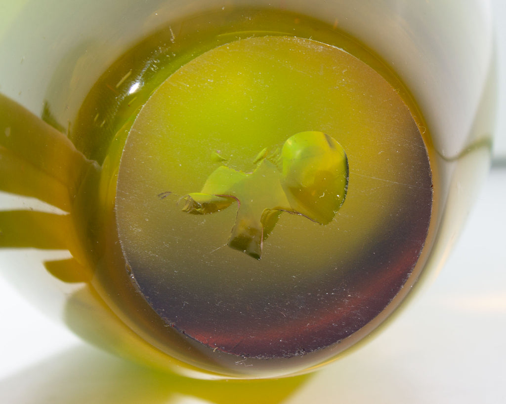 Murano Sommerso Flavio Poli Attrib. Green and Amber Glass Vase