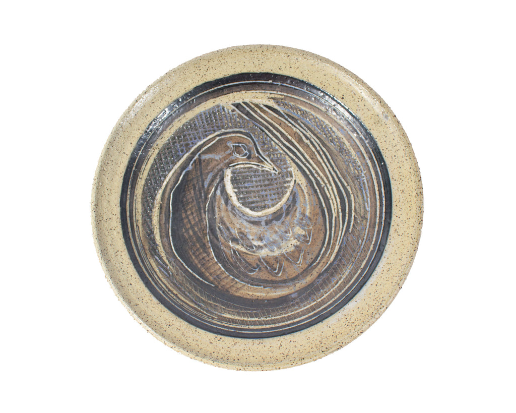 Charles Counts Beaver Ridge Studio Pottery Plate with Bird