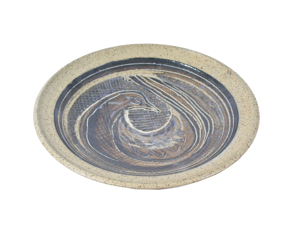 Charles Counts Beaver Ridge Studio Pottery Plate with Bird