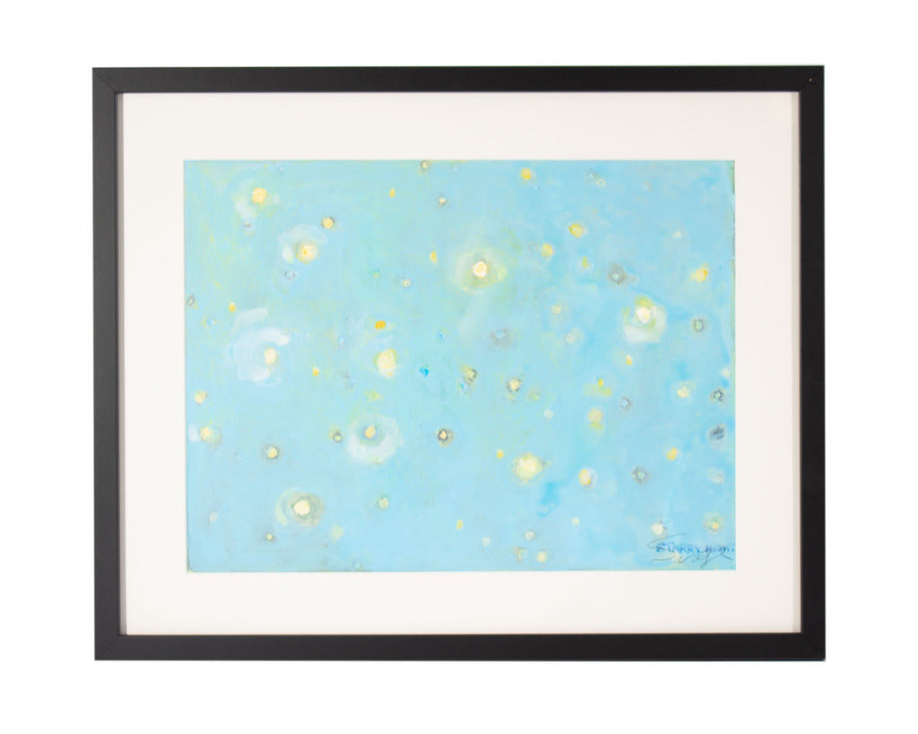 Walter Sorge Signed Mixed Media “Starry Night” Oil on Paper Painting