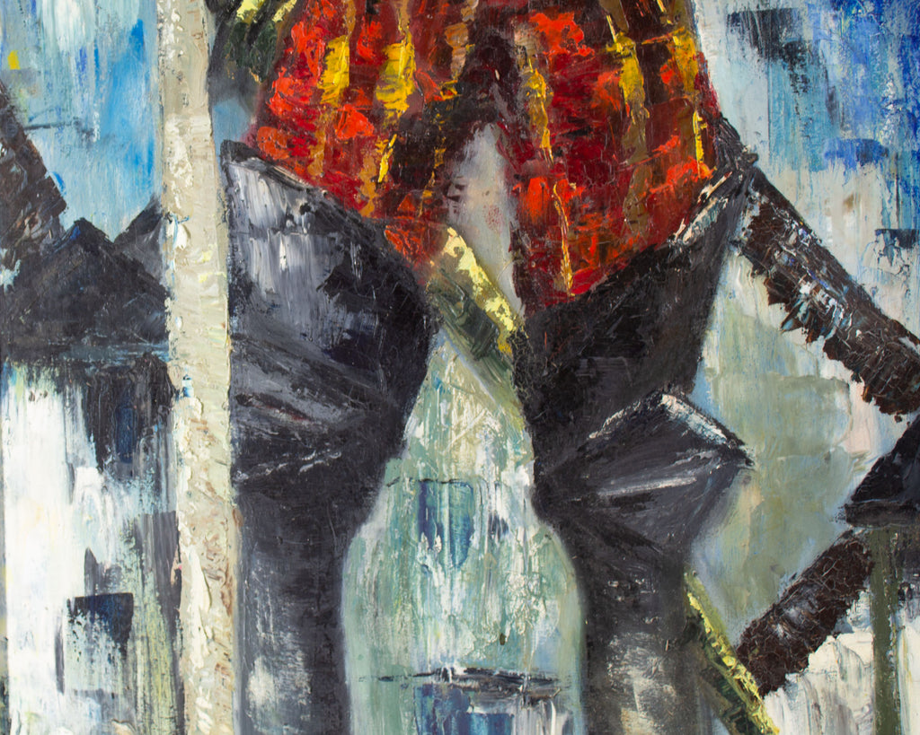 K. Cabezut 1963 Oil on Board Painting of a Knight