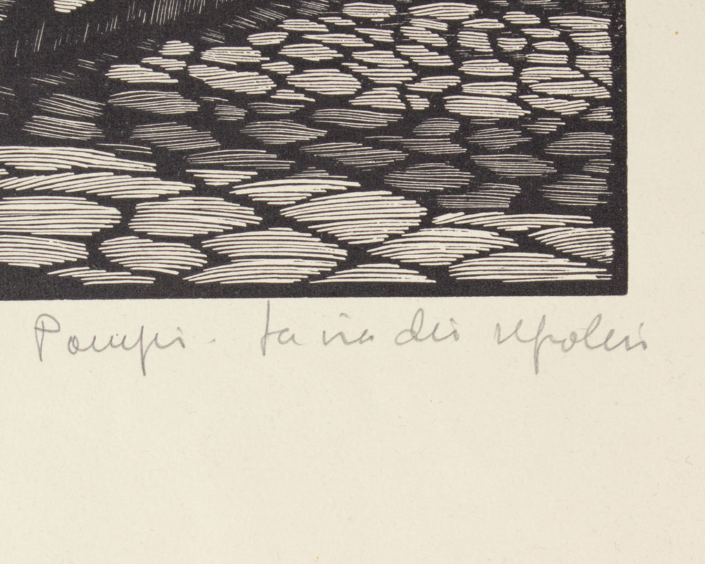 Nino Finamore 1930s “Pompeii - the road of the tombs” Woodcut Print