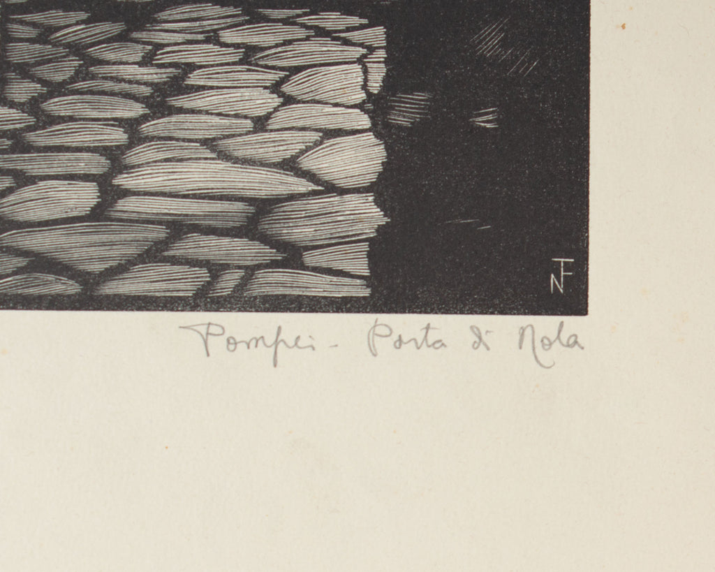 Nino Finamore 1930s “Pompei - Nola Gate” Woodcut Print